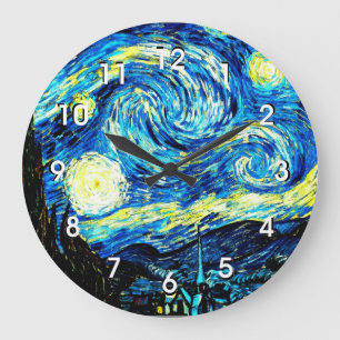 Grande Horloge Ronde Starry Night, célèbre tableau de vincent van gog