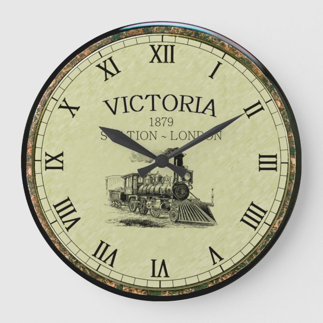 Grande Horloge Ronde Station Victoria ~ Moteur à vapeur ~ Londres Angle (Recto)