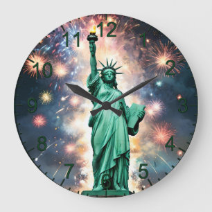 Grande Horloge Ronde Statue De La Liberté Feu D'Indépendance,