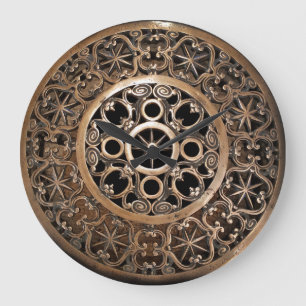 Grande Horloge Ronde Steampunk antique de bronze en métal de Vatican