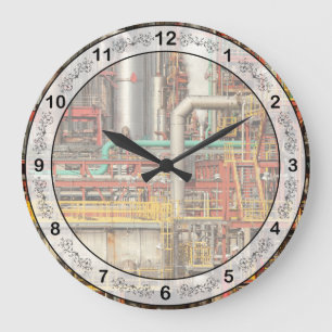 Grande Horloge Ronde Steampunk - Illusion industrielle