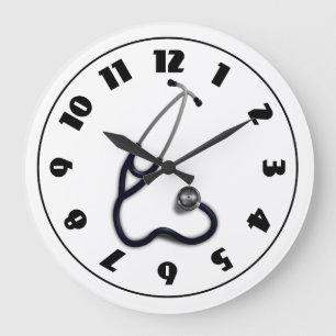 Grande Horloge Ronde Stéthoscope Clock