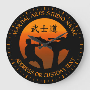 Grande Horloge Ronde Studio du Taekwondo Kung Fu de karaté d'arts