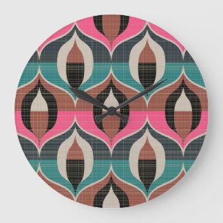Grande Horloge Ronde Style années 60 rétro Motif sans couture