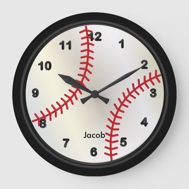 Grande Horloge Ronde Style de base-ball (Recto)
