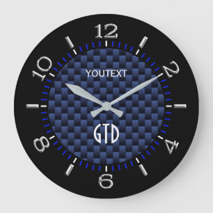 Grande Horloge Ronde Style des véhicules à moteur bleu personnalisé 