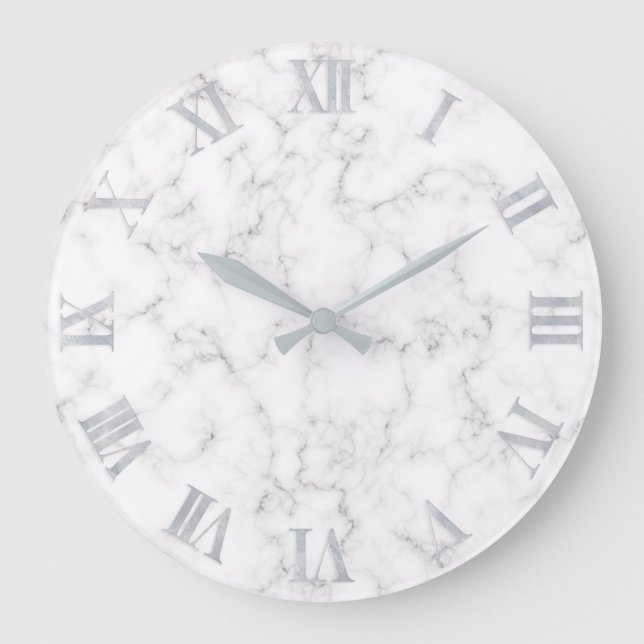 Grande Horloge Ronde Style marbré élégant (Recto)