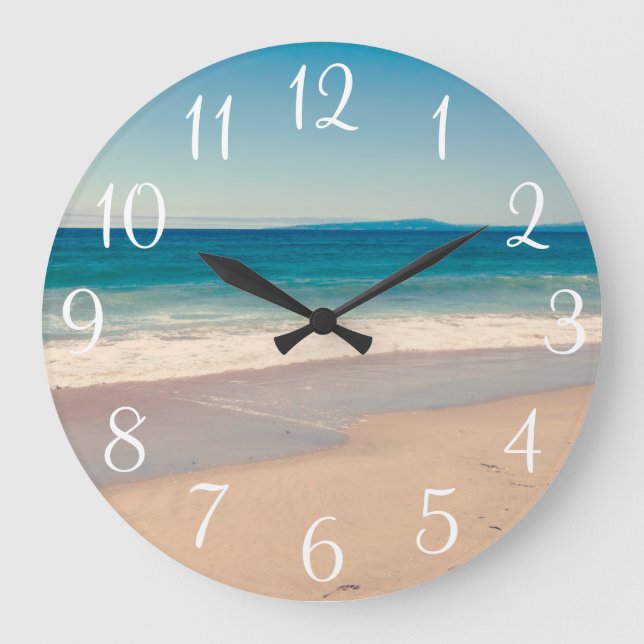 Grande Horloge Ronde Style vintage Monterey Bay Beach Photo (Recto)