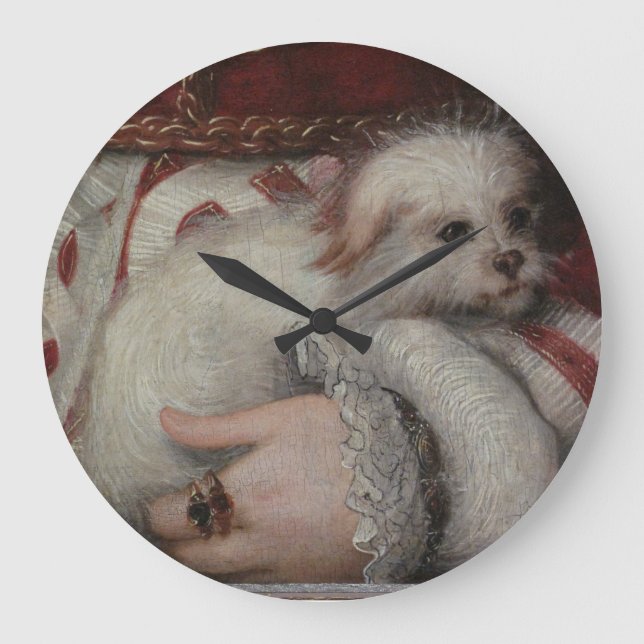 Grande Horloge Ronde Stylish painting kitchen ou studio Dog Wall Clock (Recto)