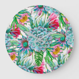 Grande Horloge Ronde Succulent jardin tropical