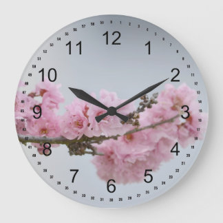 Grande Horloge Ronde Succursale en fleurs de cerisier