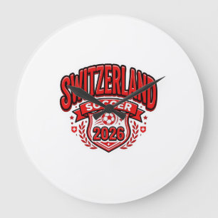 Grande Horloge Ronde Suisse Football 2026 Football Gras Pays Typogr