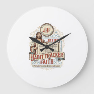 Grande Horloge Ronde Suivi de Jésus Suivi de l'habitude de la foi Jésus