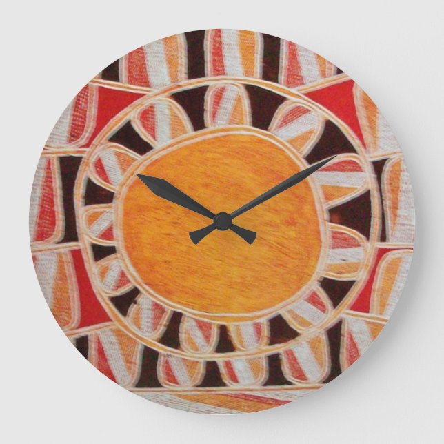 Grande Horloge Ronde SUN SOLAR ENERGY JAUNE orange red (Recto)