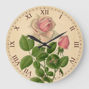 Grande Horloge Ronde Superbe Rose 'La France' en rose thé hybride en ch
