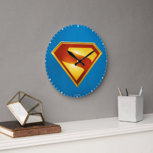 Grande Horloge Ronde Superman Golden S Shield brillance
