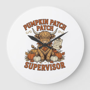 Grande Horloge Ronde Superviseur de la section citrouilles Vache Highla