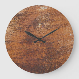 Grande Horloge Ronde Surface métallique texturée rouillée