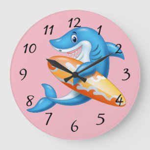 Grande Horloge Ronde Surfer Animé