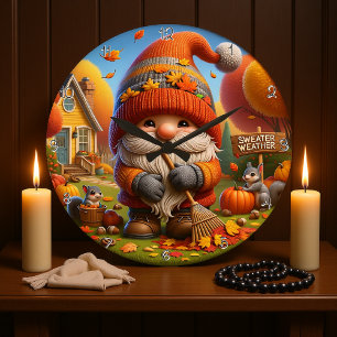 Grande Horloge Ronde Sweat Météo Gnome
