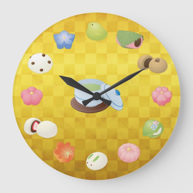 Grande Horloge Ronde Sweets Wagashi japonais (Recto)