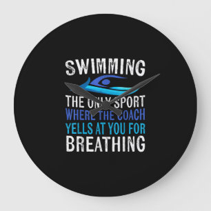 Grande Horloge Ronde Swimming Only Sport Where Coach Swimmer Toxits