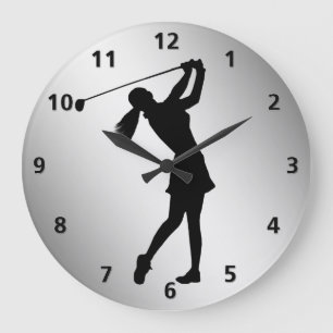 Grande Horloge Ronde Swinger de golf, Femme personnalisable
