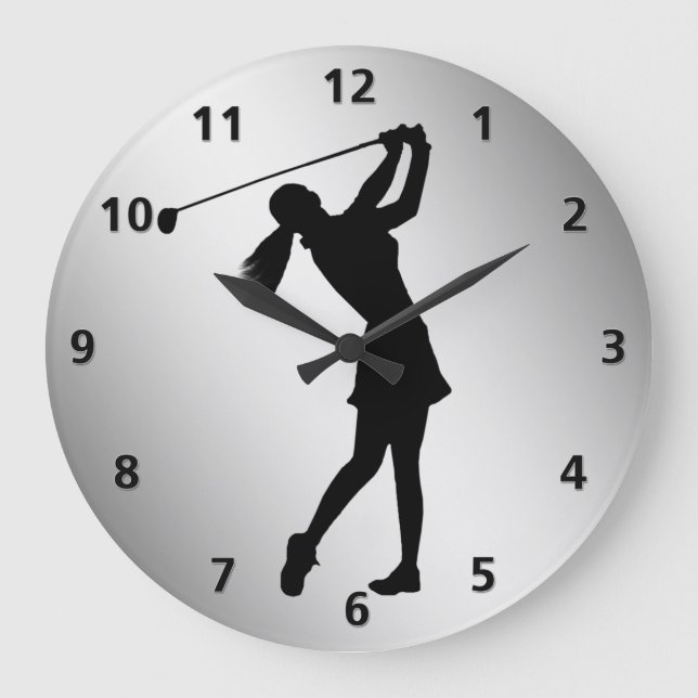Grande Horloge Ronde Swinger de golf, Femme personnalisable (Recto)