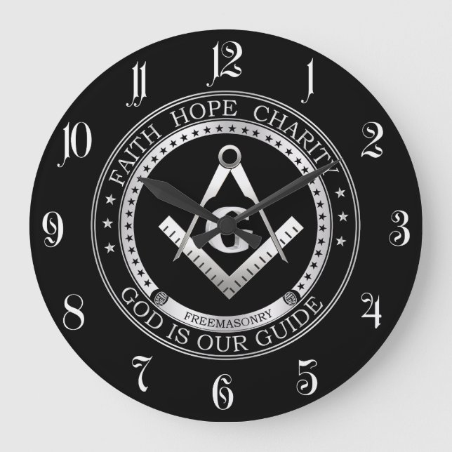 Grande Horloge Ronde Symbole de franc-maçonnerie (Recto)