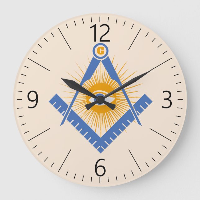 Grande Horloge Ronde Symbole de franc-maçonnerie (Recto)