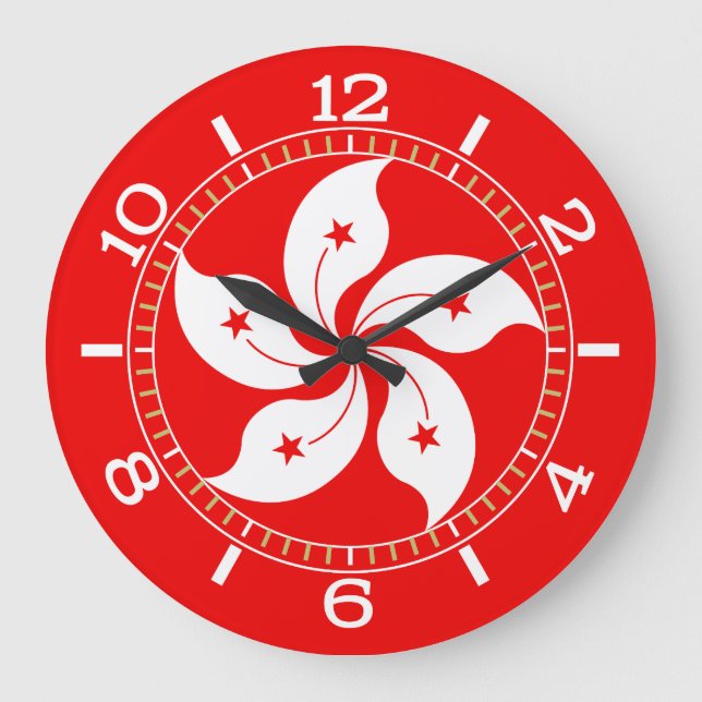 Grande Horloge Ronde Symbole de Hong Kong White Orchid (Recto)
