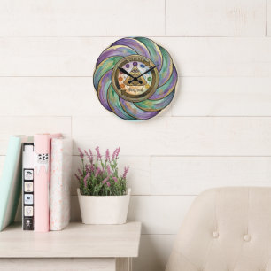 Grande Horloge Ronde Symbole de manifestation de la géométrie sacrée