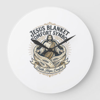 Grande Horloge Ronde Symbole de réconfort de couverture Jésus Jésus Réc