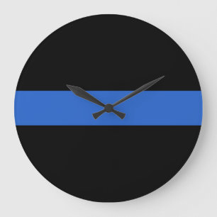 Grande Horloge Ronde Symbole de solidarité de la police sur le drapeau
