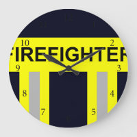 Symbole Feuerwehr Uniforme Blau Große Wanduhr