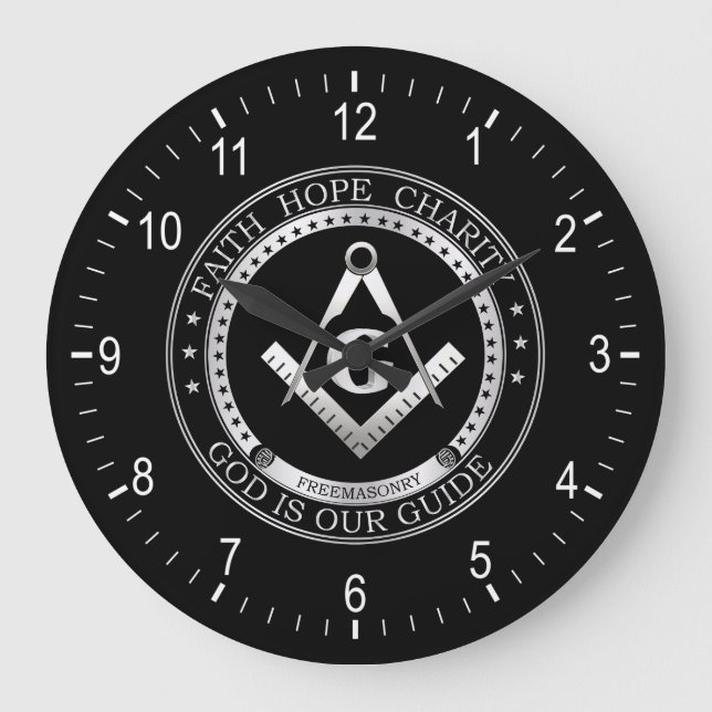Grande Horloge Ronde Symbole franc-maçonnerie (Recto)