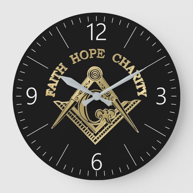 Grande Horloge Ronde Symbole maçonnique (Recto)