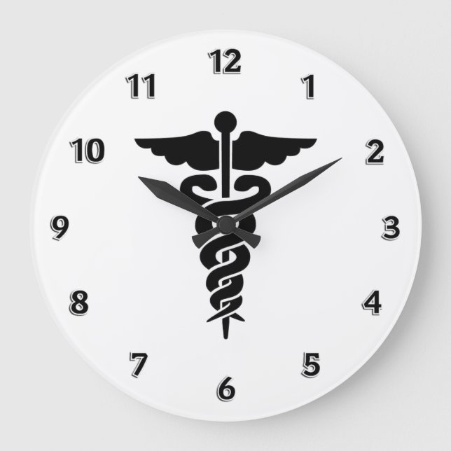 Grande Horloge Ronde Symbole médical de Nurses et Doctors (Recto)