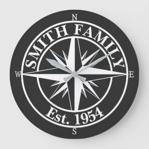 Grande Horloge Ronde Symbole personnalisable du monogramme étoile de la
