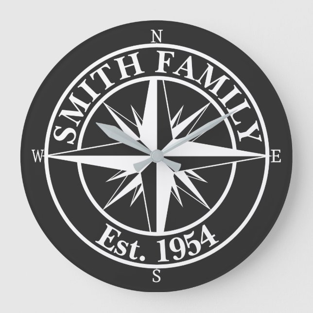 Grande Horloge Ronde Symbole personnalisable du monogramme étoile de la (Recto)