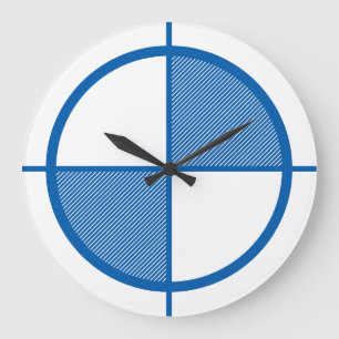 Grande Horloge Ronde Symbole Wall Clock (bleu)