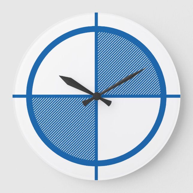 Grande Horloge Ronde Symbole Wall Clock (bleu) (Recto)