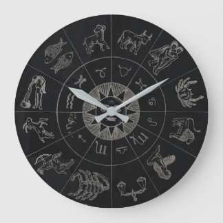 Grande Horloge Ronde SYMBOLE Zodiaque vintage Horoscope Astrologie