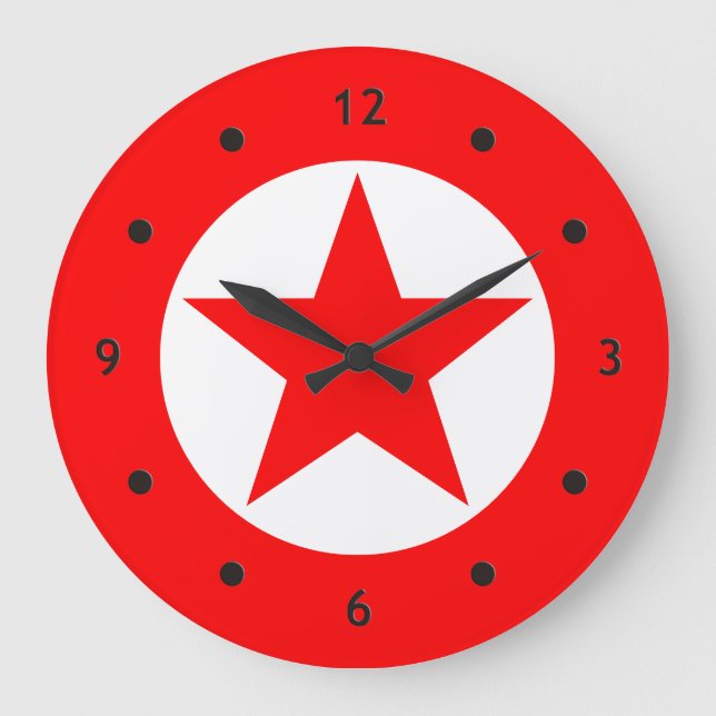 Grande Horloge Ronde Symboles simples / Icônes - DOT STAR + idées (Recto)