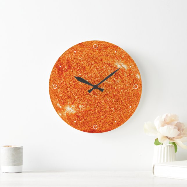 Grande Horloge Ronde Système solaire Sun Star spectaculaire Orange Plan (Maison)