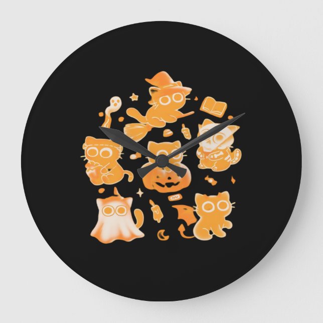 Grande Horloge Ronde T-shirt éffrayant Kittens classique (Recto)