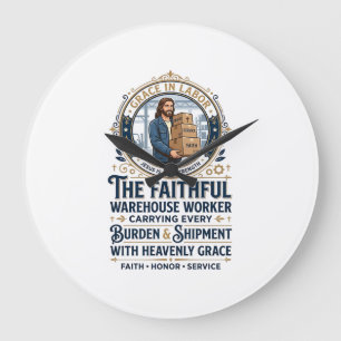 Grande Horloge Ronde T-shirt graphique de logistique entrepôt de Jésus