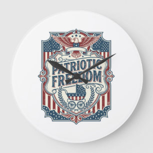 Grande Horloge Ronde T-shirt graphique vectoriel Baby Shower patriotiqu