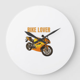 Grande Horloge Ronde T-Shirt Moto pour Amateur de Vélo Vêtement pour