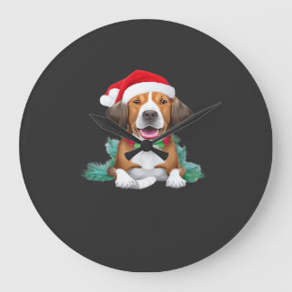 Grande Horloge Ronde T-Shirt oversize chien de Noël drôle